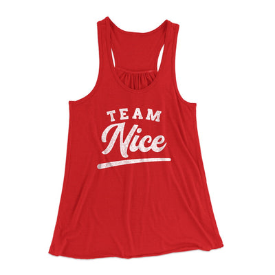 Team Nice Women's Flowey Racerback Tank Top Red | Funny Shirt from Famous In Real Life