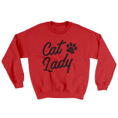 Cat Lady Ugly Sweater Red | Funny Shirt from Famous In Real Life