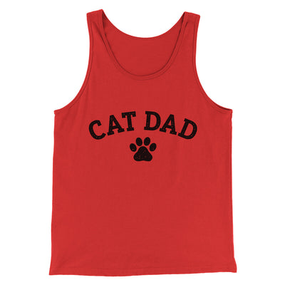 Cat Dad Men/Unisex Tank Top Red | Funny Shirt from Famous In Real Life