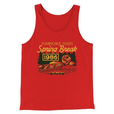 Hawkins Spring Break 1986 Men/Unisex Tank Top Red | Funny Shirt from Famous In Real Life