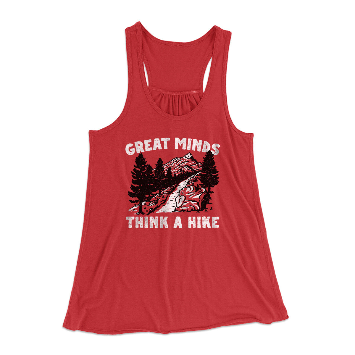 Great Minds Think A Hike Women's Flowey Racerback Tank Top | Funny Shirt from Famous In Real Life