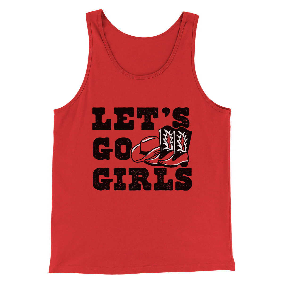 Lets Go Girls Men/Unisex Tank Top Red | Funny Shirt from Famous In Real Life
