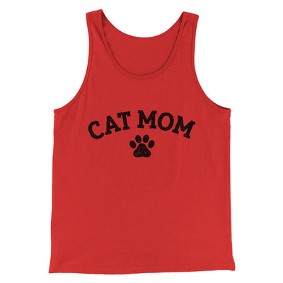 Cat Mom Men/Unisex Tank Top Red | Funny Shirt from Famous In Real Life