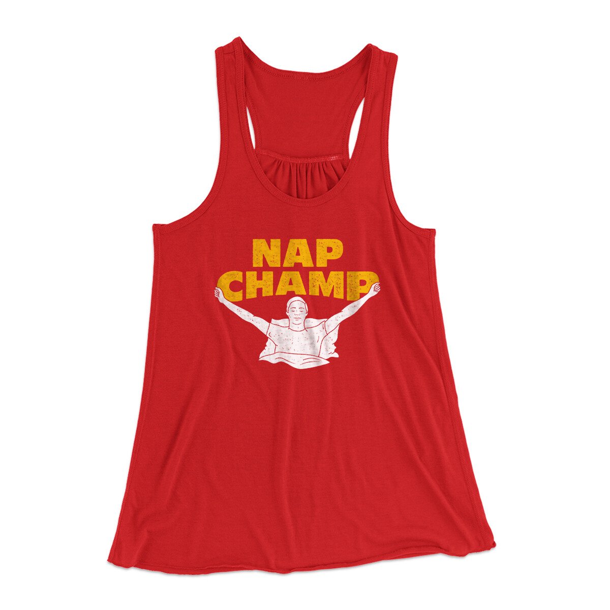 Nap Champ Funny Thanksgiving Women's Flowey Racerback Tank Top | Funny Shirt from Famous In Real Life