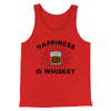 Happiness Is Whiskey Men/Unisex Tank Top Red | Funny Shirt from Famous In Real Life