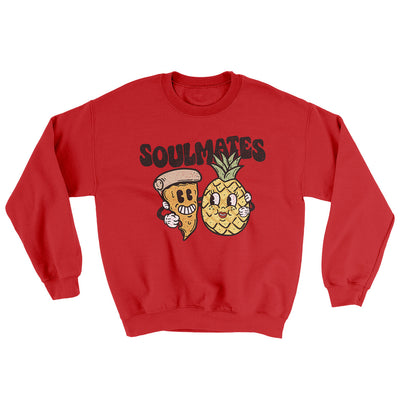 Soulmates Pineapple & Pizza Ugly Sweater Red | Funny Shirt from Famous In Real Life