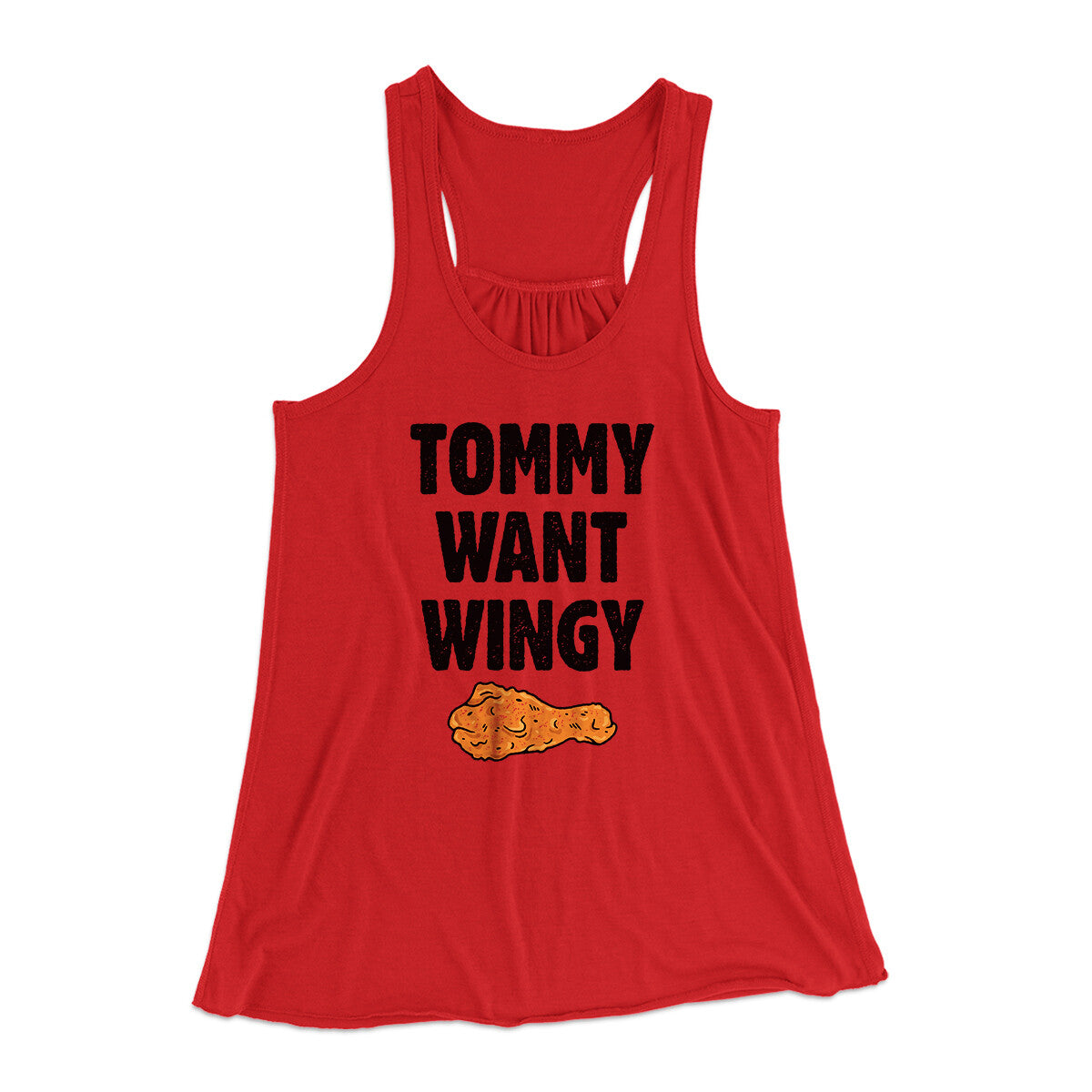 Tommy Want Wingy Women's Flowey Racerback Tank Top Red | Funny Shirt from Famous In Real Life