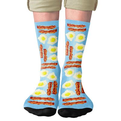 Bacon & Eggs Adult Crew Socks | Funny Shirt from Famous In Real Life