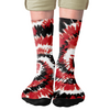 Red & Black Tie Dye Adult Crew Socks | Funny Shirt from Famous In Real Life