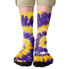 Purple & Yellow Tie Dye Adult Crew Socks | Funny Shirt from Famous In Real Life