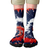 Navy Blue & Red Tie Dye Adult Crew Socks | Funny Shirt from Famous In Real Life