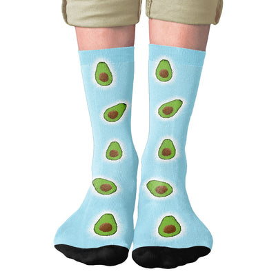 8 Bit Avocado Adult Crew Socks | Funny Shirt from Famous In Real Life