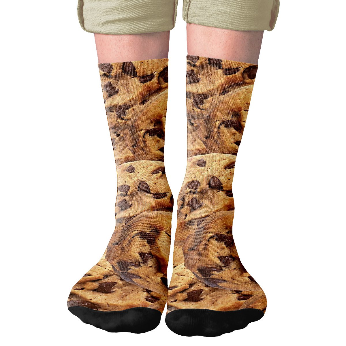 Chocolate Chip Cookies Adult Crew Socks | Funny Shirt from Famous In Real Life