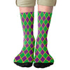 Mardi Gras Argyle Adult Crew Socks | Funny Shirt from Famous In Real Life