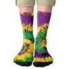 Mardi Gras Tie Dye Adult Crew Socks M | Funny Shirt from Famous In Real Life