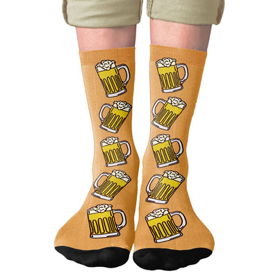 Beer Mugs Adult Crew Socks | Funny Shirt from Famous In Real Life
