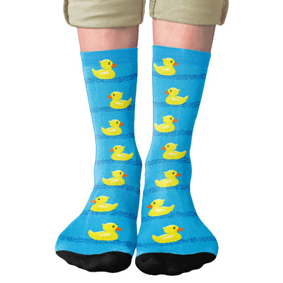 Rubber Ducks 8-Bit Adult Crew Socks | Funny Shirt from Famous In Real Life