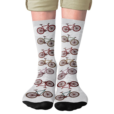 Fixie Bikes Adult Crew Socks | Funny Shirt from Famous In Real Life