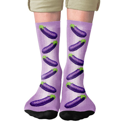 Eggplant Adult Crew Socks | Funny Shirt from Famous In Real Life