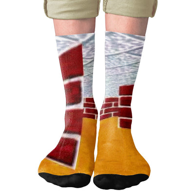 Maze Screensaver Adult Crew Socks | Funny Shirt from Famous In Real Life