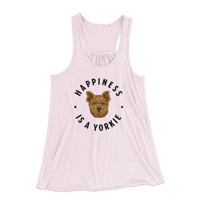 Happiness Is A Yorkie Women's Flowey Racerback Tank Top Soft Pink | Funny Shirt from Famous In Real Life
