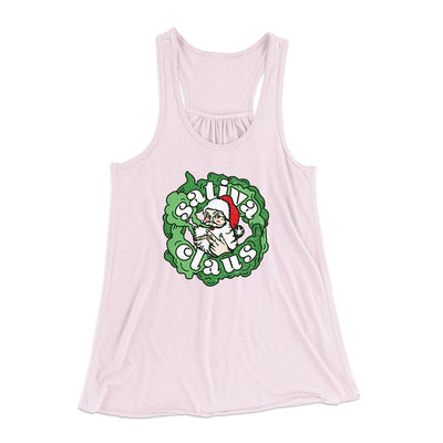 Sativa Claus Women's Flowey Racerback Tank Top Soft Pink | Funny Shirt from Famous In Real Life