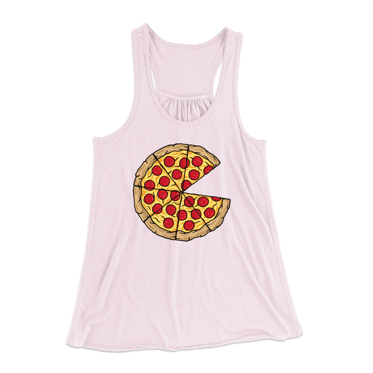 Pizza Slice Couple's Shirt Women's Flowey Racerback Tank Top | Funny Shirt from Famous In Real Life