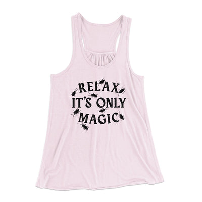 Relax Its Only Magic Women's Flowey Racerback Tank Top Soft Pink | Funny Shirt from Famous In Real Life