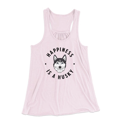 Happiness Is A Husky Women's Flowey Racerback Tank Top Soft Pink | Funny Shirt from Famous In Real Life