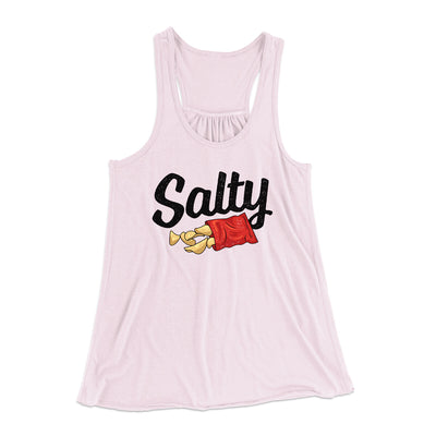 Salty Chips Funny Women's Flowey Racerback Tank Top Soft Pink | Funny Shirt from Famous In Real Life