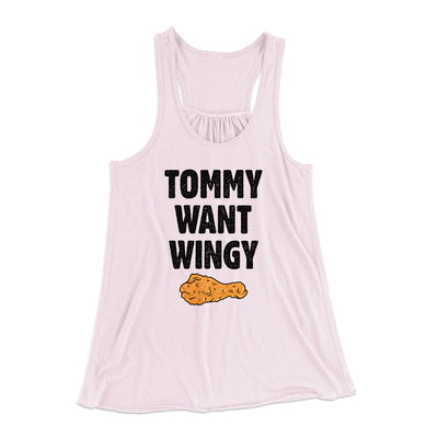 Tommy Want Wingy Women's Flowey Racerback Tank Top Soft Pink | Funny Shirt from Famous In Real Life