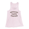 Official Taste Tester Funny Thanksgiving Women's Flowey Racerback Tank Top Soft Pink | Funny Shirt from Famous In Real Life