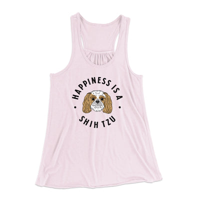 Happiness Is A Shih Tzu Women's Flowey Racerback Tank Top Soft Pink | Funny Shirt from Famous In Real Life