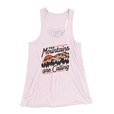 The Mountains Are Calling Women's Flowey Racerback Tank Top Soft Pink | Funny Shirt from Famous In Real Life