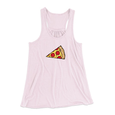 Pizza Slice Couple's Shirt Women's Flowey Racerback Tank Top Soft Pink | Funny Shirt from Famous In Real Life
