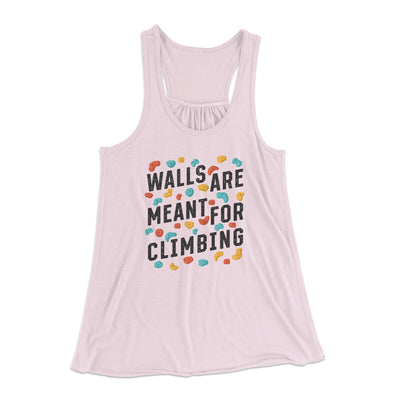 Walls Are Meant For Climbing Women's Flowey Racerback Tank Top Soft Pink | Funny Shirt from Famous In Real Life