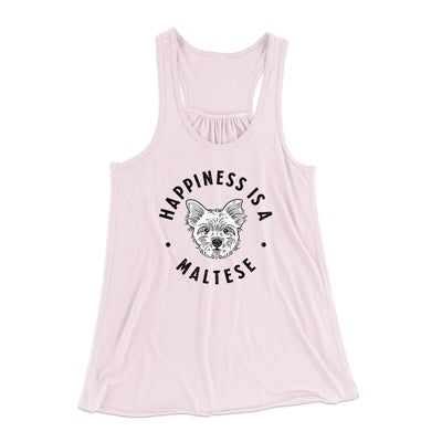 Happiness Is A Maltese Women's Flowey Racerback Tank Top Soft Pink | Funny Shirt from Famous In Real Life