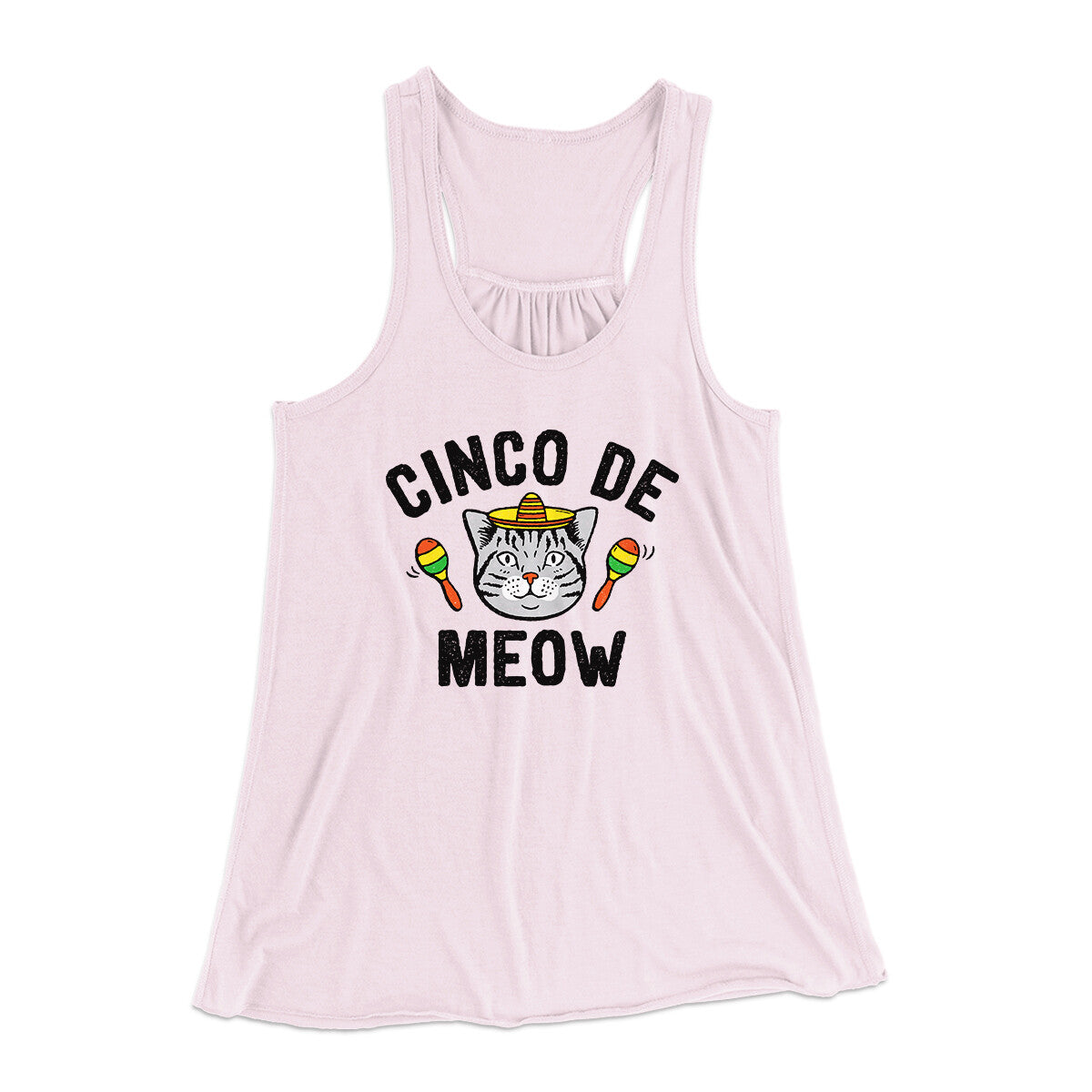 Cinco De Meow Women's Flowey Racerback Tank Top | Funny Shirt from Famous In Real Life