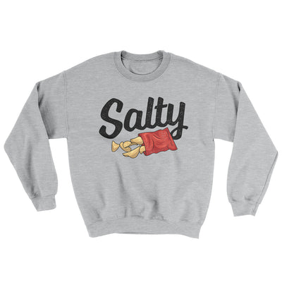 Salty Chips Ugly Sweater Sport Grey | Funny Shirt from Famous In Real Life