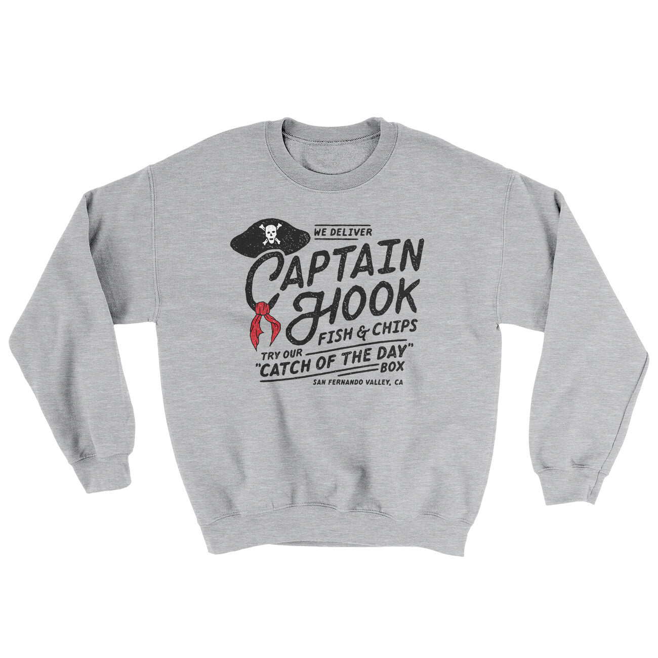 Captain Hook Fish And Chips Ugly Sweater Sport Grey | Funny Shirt from Famous In Real Life