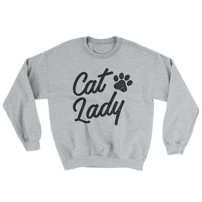 Cat Lady Ugly Sweater Sport Grey | Funny Shirt from Famous In Real Life