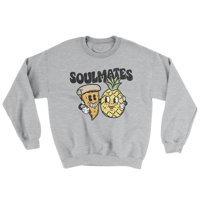 Soulmates Pineapple & Pizza Ugly Sweater Sport Grey | Funny Shirt from Famous In Real Life