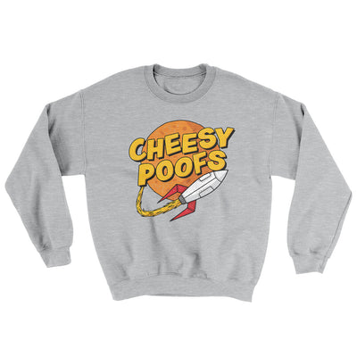 Cheesy Poofs Ugly Sweater Sport Grey | Funny Shirt from Famous In Real Life