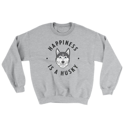 Happiness Is A Husky Ugly Sweater Sport Grey | Funny Shirt from Famous In Real Life
