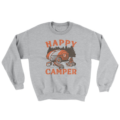 Happy Camper Ugly Sweater Sport Grey | Funny Shirt from Famous In Real Life