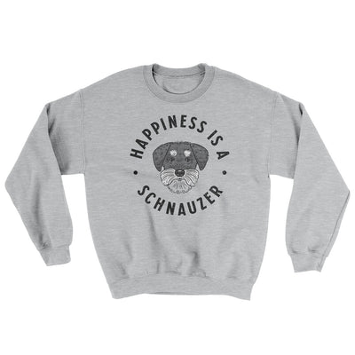 Happiness Is A Schnauzer Ugly Sweater Sport Grey | Funny Shirt from Famous In Real Life