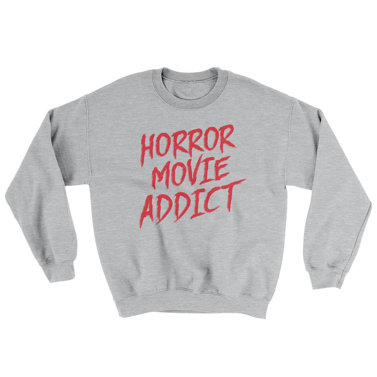 Horror Movie Addict Ugly Sweater Sport Grey | Funny Shirt from Famous In Real Life