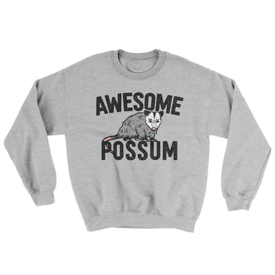 Awesome Possum Ugly Sweater Sport Grey | Funny Shirt from Famous In Real Life