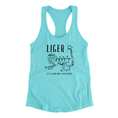 Liger Women's Racerback Tank Tahiti Blue | Funny Shirt from Famous In Real Life