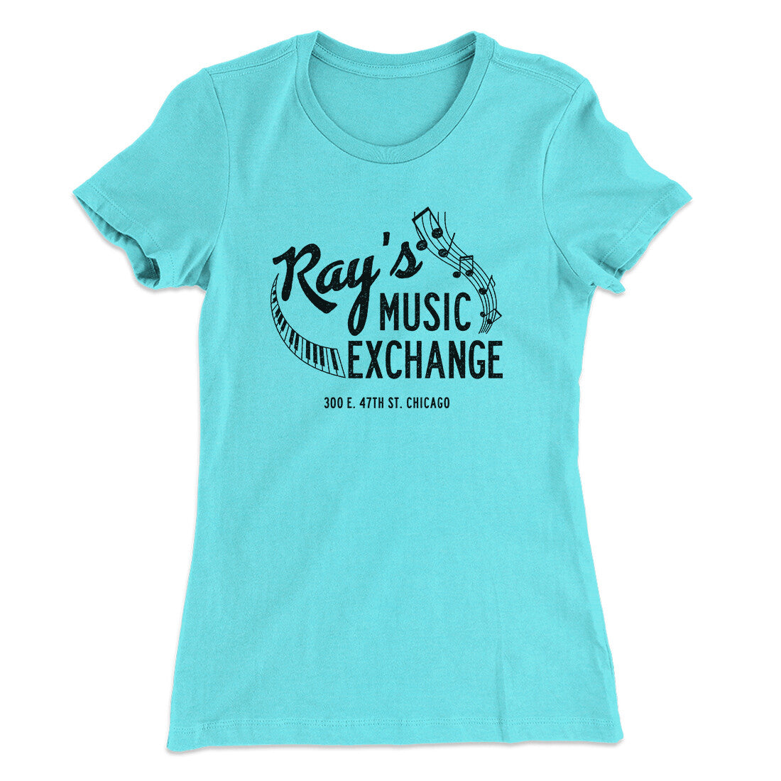 Rays Music Exchange Women's T-Shirt Tahiti Blue | Funny Shirt from Famous In Real Life